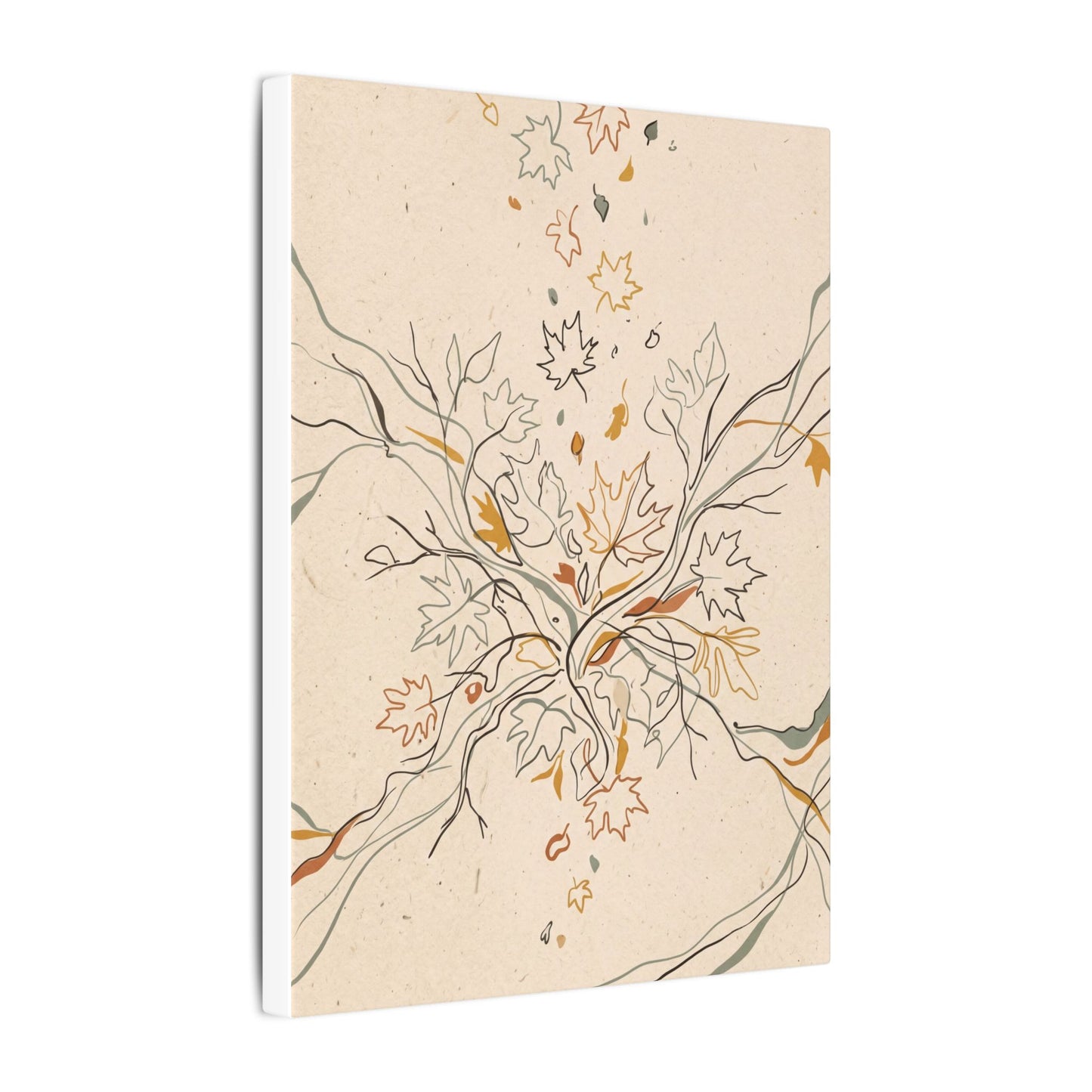 Warm Shadow Play Canvas Art - Minimal Line Japandi