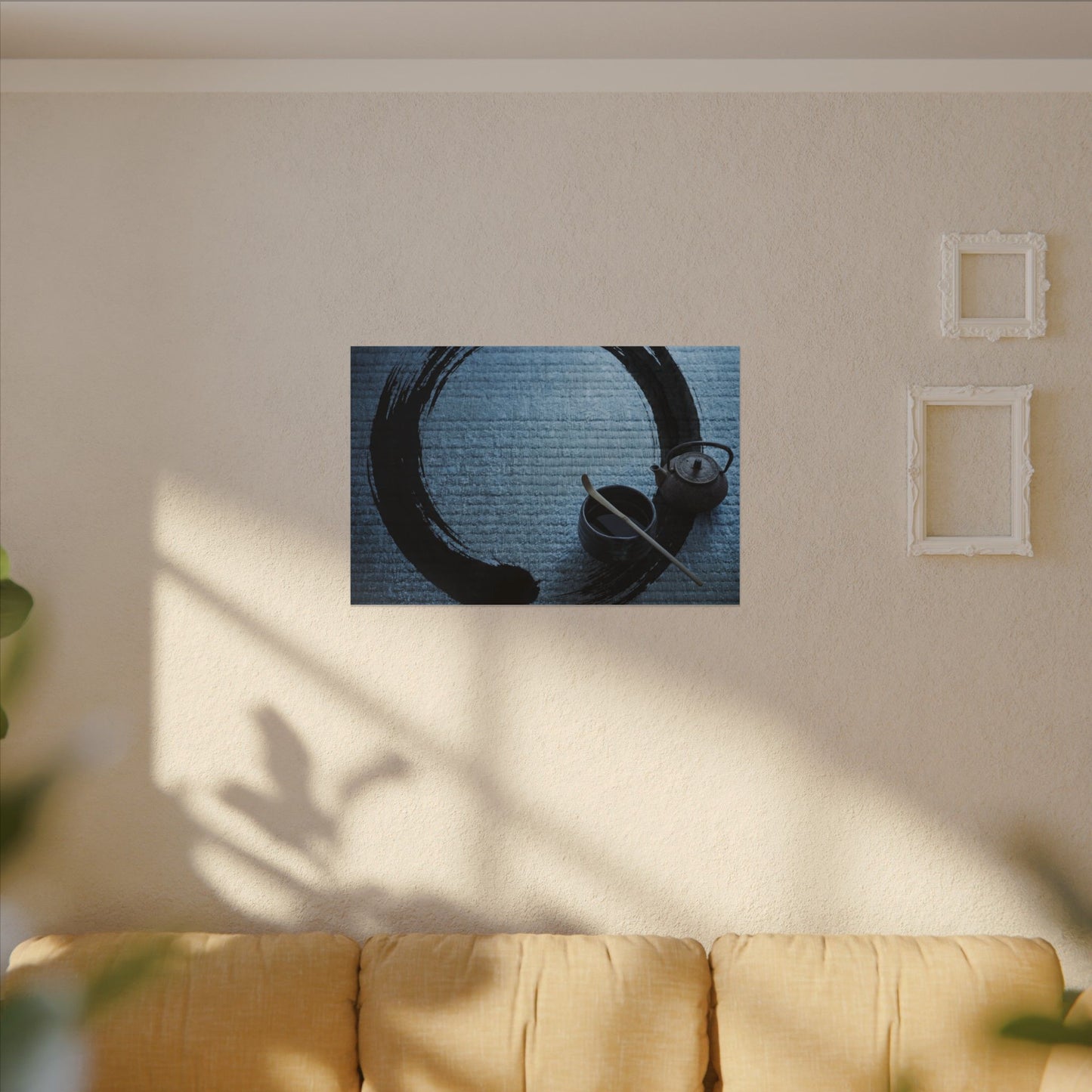 Winter Tea Ceremony Enso Canvas Art | Peaceful Decor