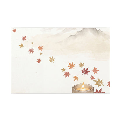 Earthy Mountain Mist Canvas Art - Japanese Pattern Japandi
