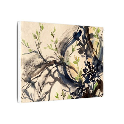 Ma Shadow Play Canvas Art - Dark Japandi Charcoal Ink