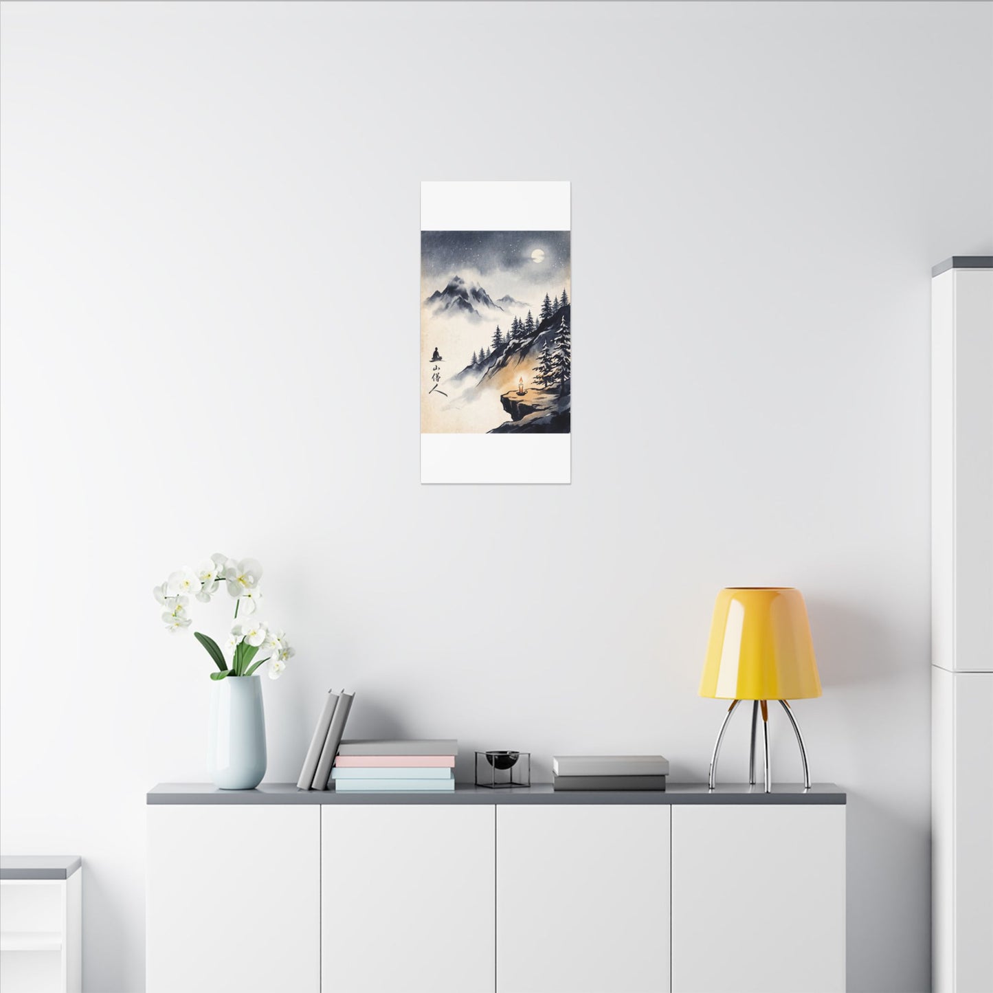 Mountain Mist Canvas Art | Winter Zen Ukiyo E Inspired Art