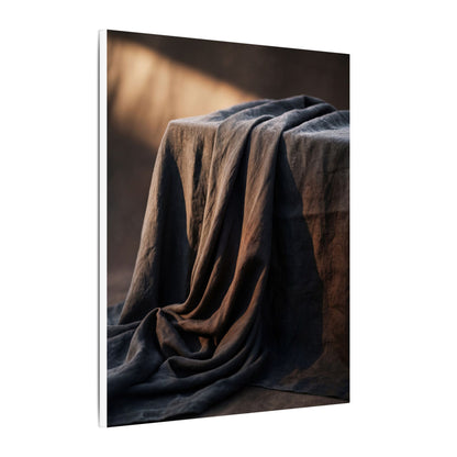 Silk Drape Canvas Art | Winter Dark Japandi Shadow Zen Art