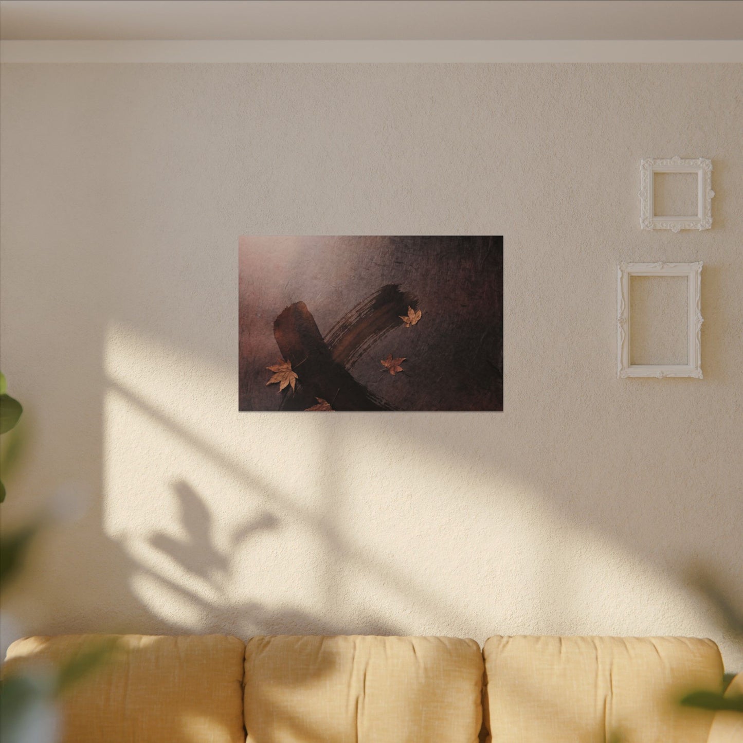 Moody Ink Brushstroke Canvas Art - Moody Minimal Dark Japandi