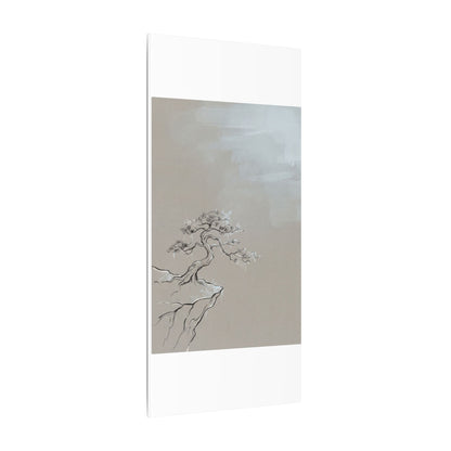 Pine Tree Minimal Line Canvas Art | Warm Japandi Art