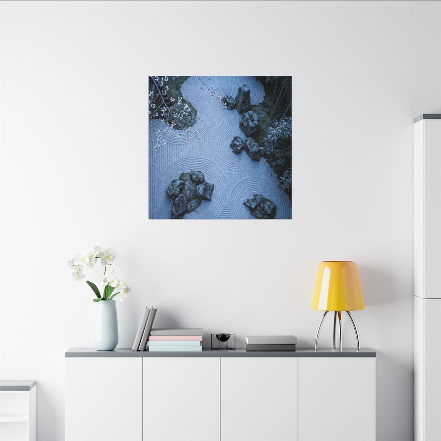 Earthy Silk Drape Canvas Art - Minimal Line Japandi