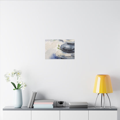 River Stones Watercolor Canvas Art | Cozy Japandi Art