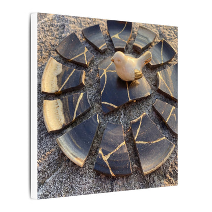 Golden Hour Broken Pottery Canvas Art - Kintsugi Datsuzoku