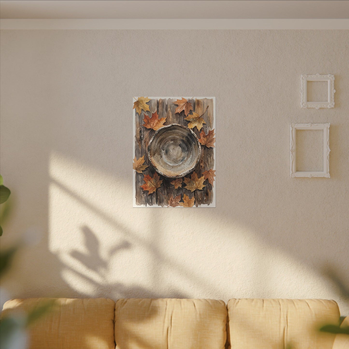 Ma Ceramic Bowl Canvas Art - Japandi Watercolor
