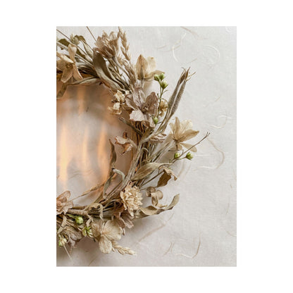 Spring Dried Flowers Japanese Pattern Wall Art Print | Warm Decor