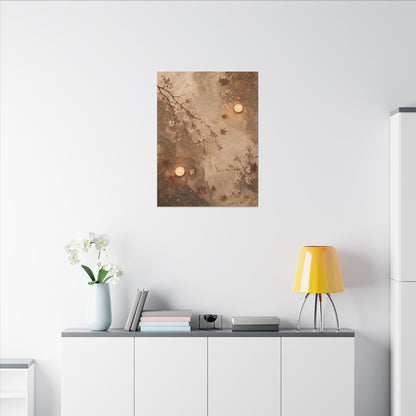 Cherry Blossom Canvas Art | Autumn Japandi Japanese Pattern Art