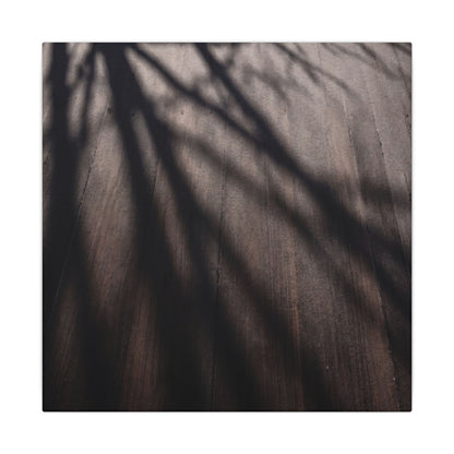 Dark Japandi Shadow Play in Dawn | Moody Minimal Canvas Art