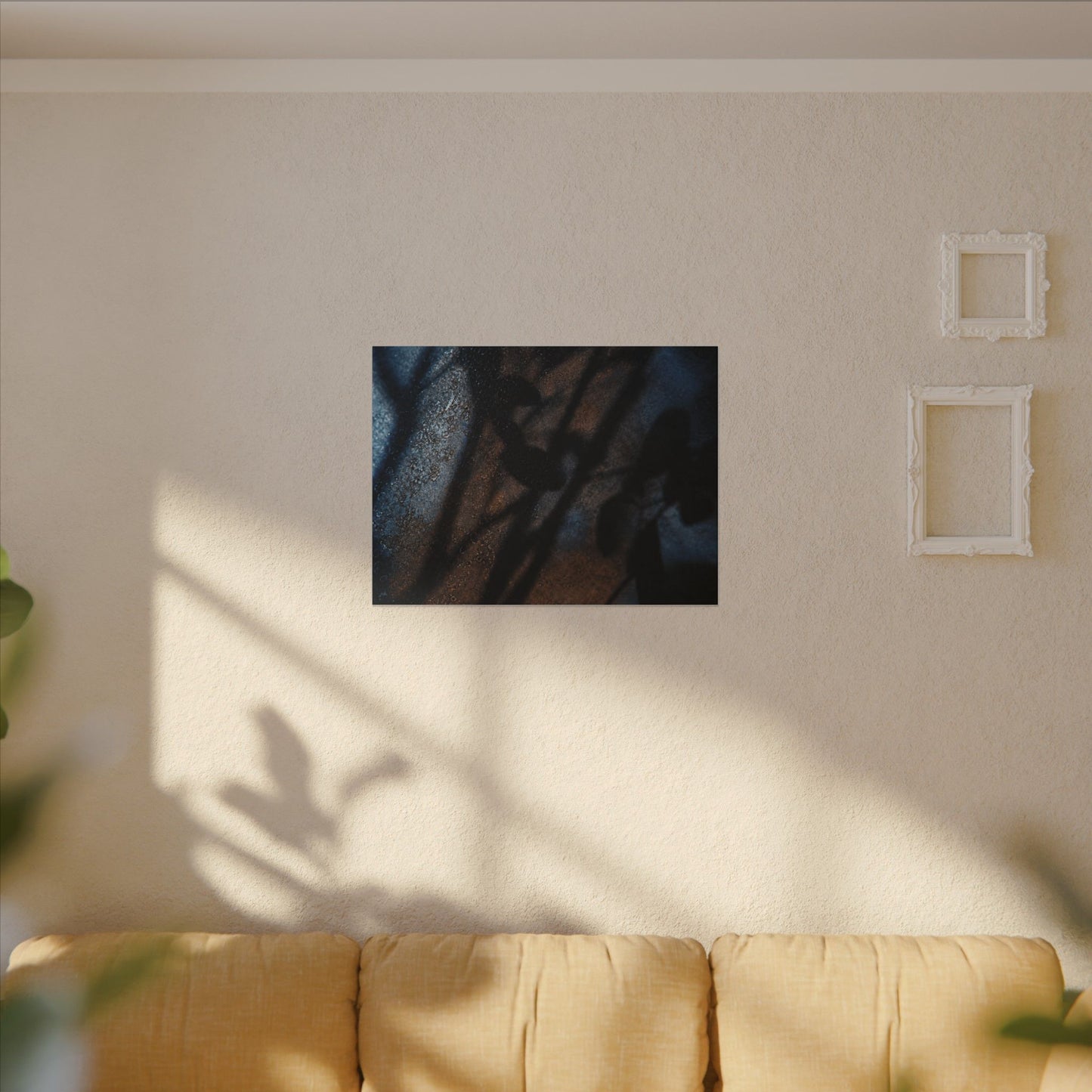 Moonlight Shadow Play Canvas Art - Dark Japandi Ma