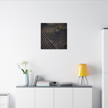 Spring Rock Garden Shadow Zen Canvas Art | Atmospheric Decor