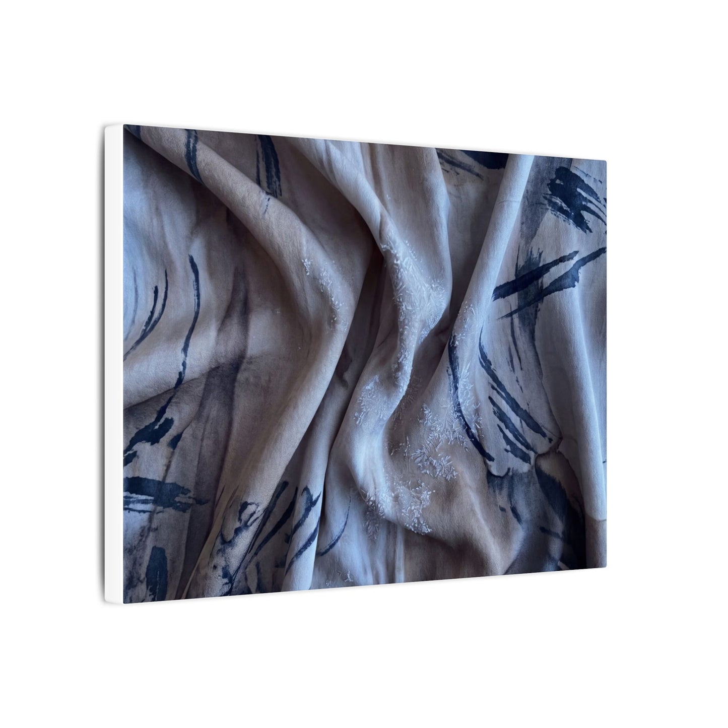 Silk Drape Winter Canvas Art | Japandi Earthy Design