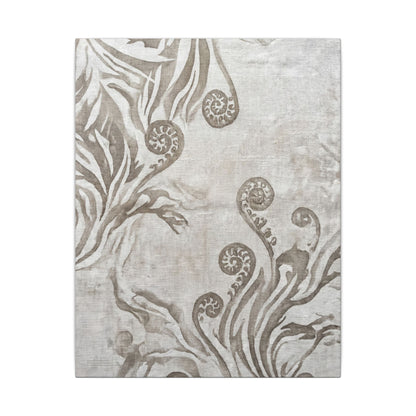 Japandi Fern Unfurling in Overcast | Japanese Pattern Canvas Art