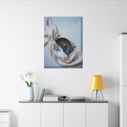 Ma Silk Drape Canvas Art - Kintsugi Gold Repair