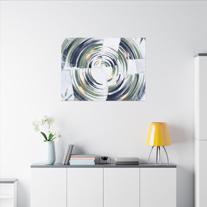 Winter Water Ripple Sumi E Canvas Art | Peaceful Decor