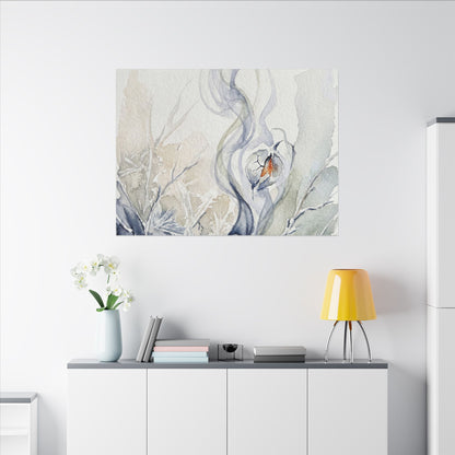 Earthy Incense Smoke Canvas Art - Watercolor Japandi