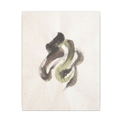 Ink Brushstroke Canvas Art | Spring Japandi Japanese Pattern Art