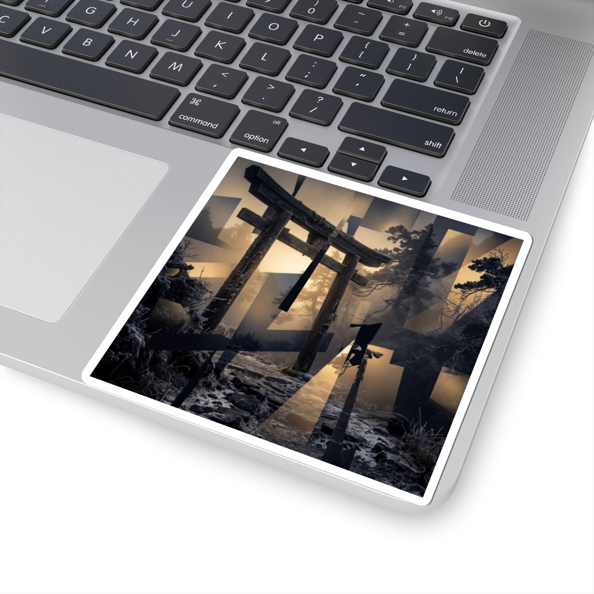 Torii Gate Moody Minimal Sticker | Sophisticated Dark Japandi Art