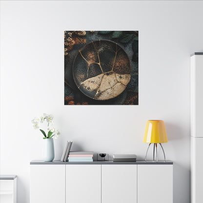 Kintsugi Rust Patina in Dawn | Gold Repair Canvas Art