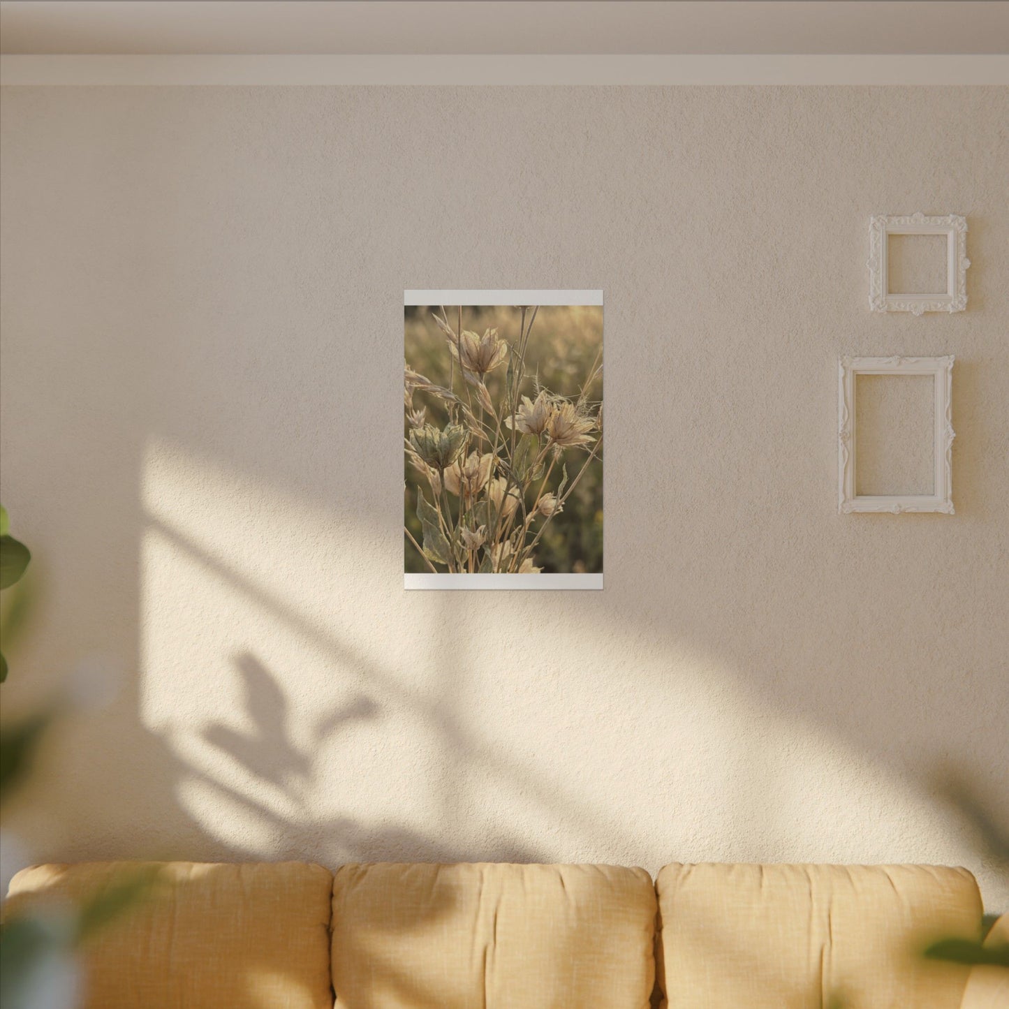 Summer Dried Flowers Minimal Line Canvas Art | Cozy Decor