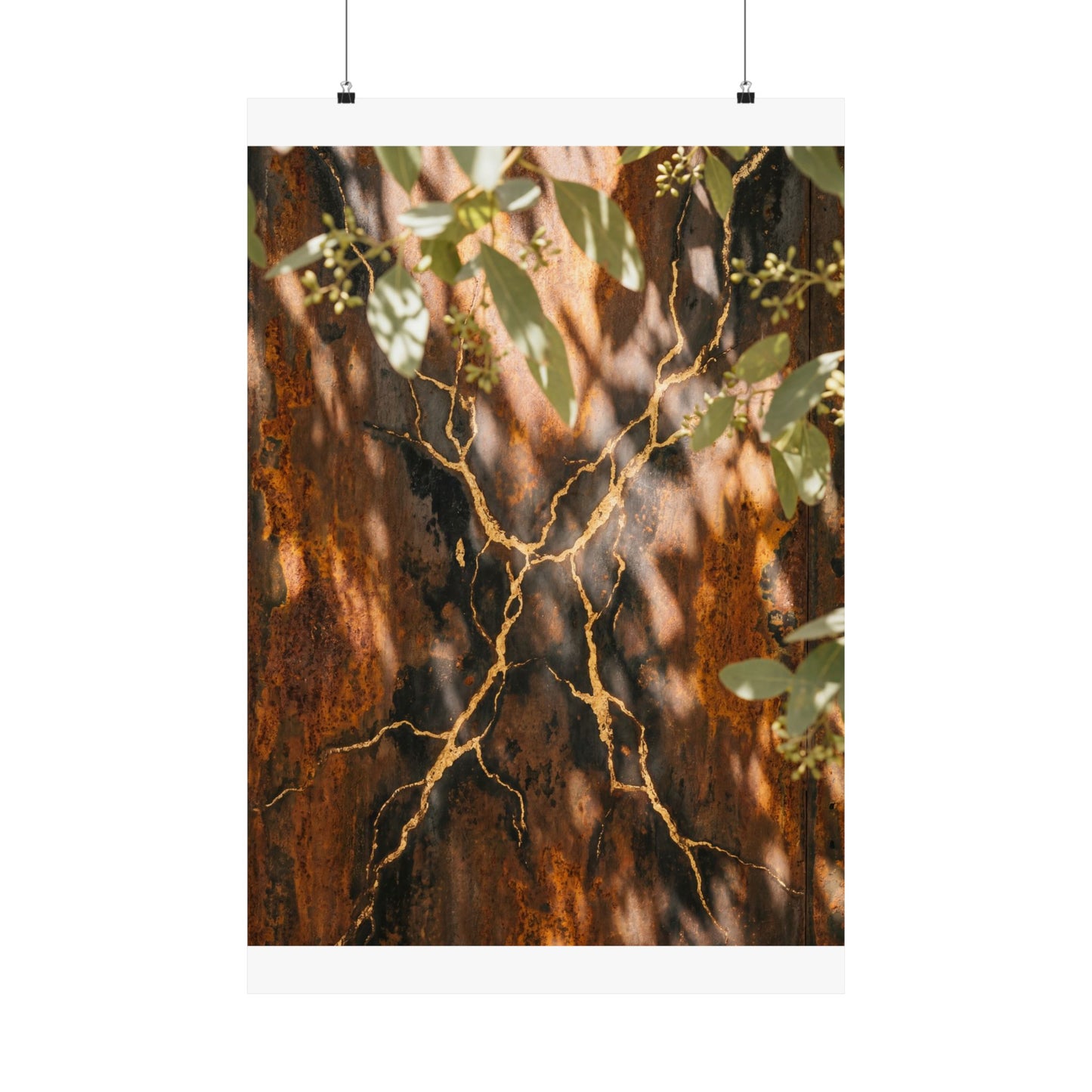Rust Patina Gold Vein Wall Art Print | Artful Kintsugi Art