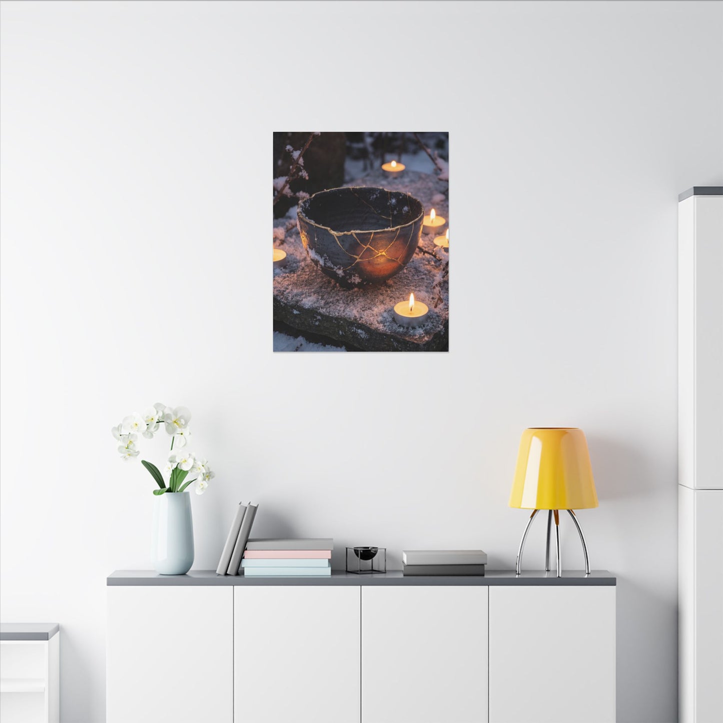 Ceramic Bowl Gold Repair Canvas Art | Beautiful Kintsugi Art