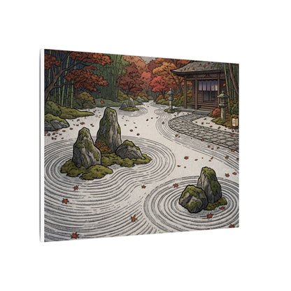 Autumn Rock Garden Ukiyo E Inspired Canvas Art | Peaceful Decor