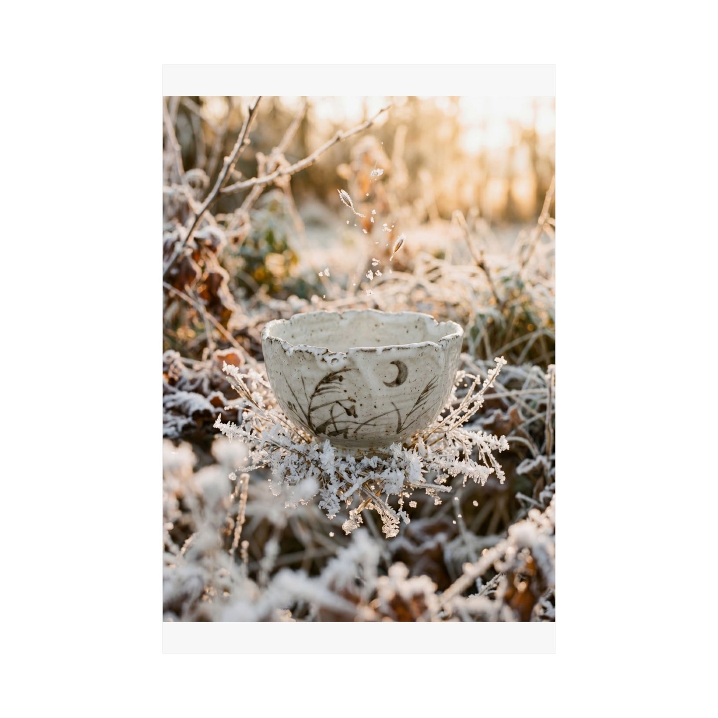 Golden Hour Ceramic Bowl Wall Art Print - Japandi Kanso