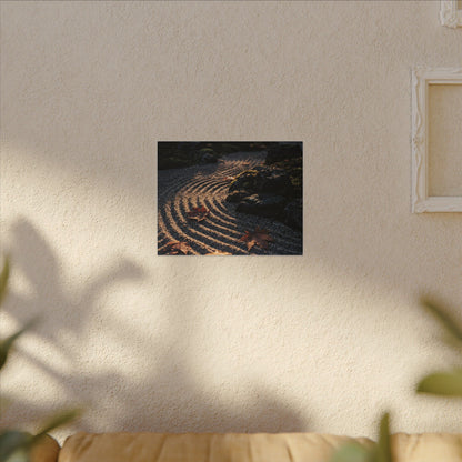 Rock Garden Moody Minimal Canvas Art | Bold Dark Japandi Art