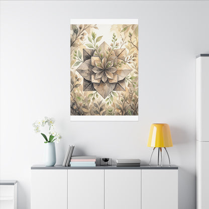 Warm Paper Fold Canvas Art - Watercolor Japandi