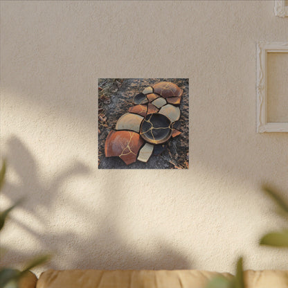 Winter Broken Pottery Gold Vein Canvas Art | Beautiful Decor