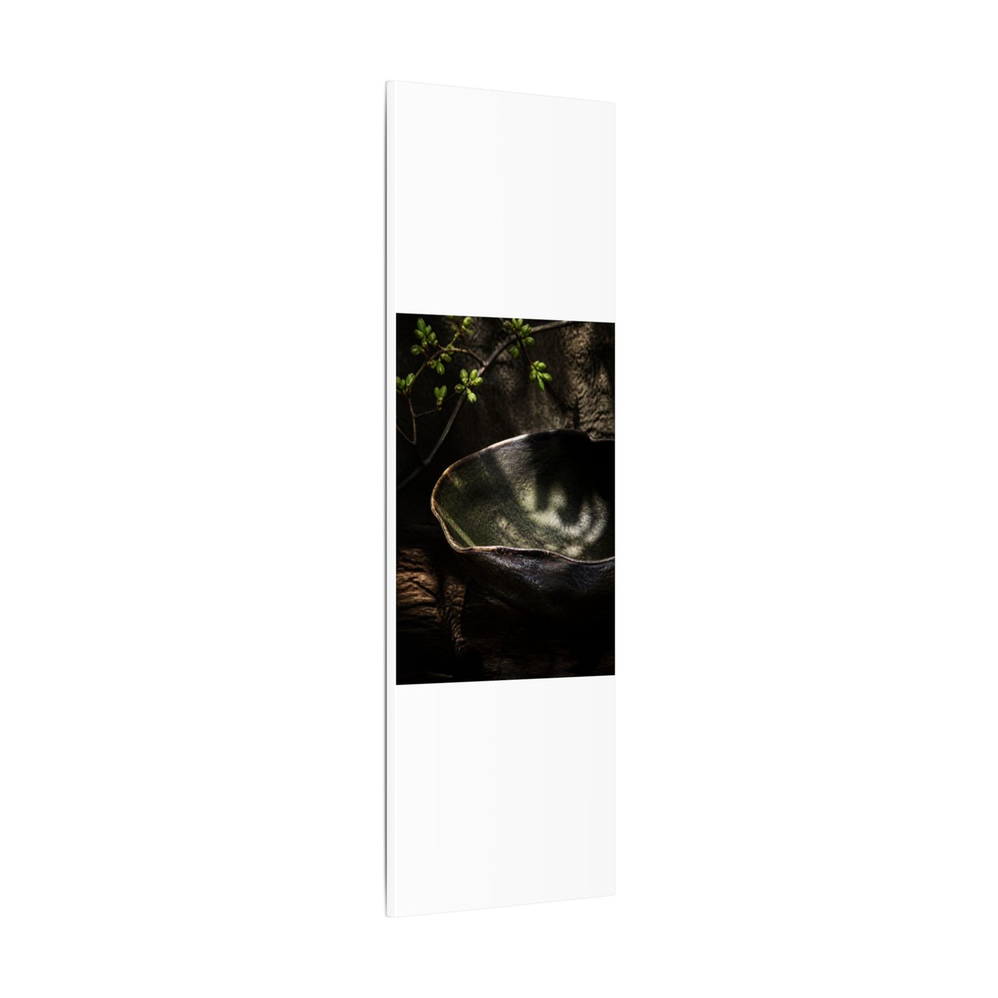 Sophisticated Ceramic Bowl Canvas Art - Dark Texture Dark Japandi