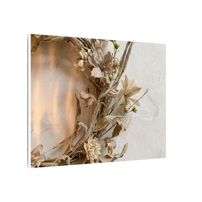 Dried Flowers Japanese Pattern Canvas Art | Neutral Japandi Art