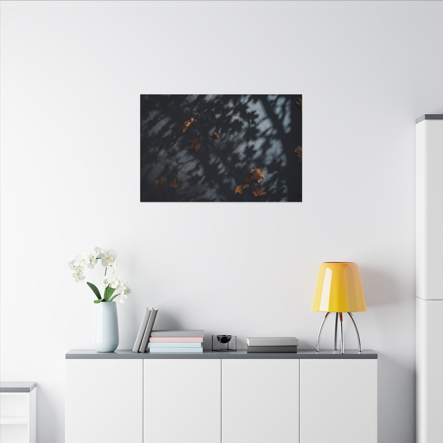 Autumn Shadow Play Shadow Zen Canvas Art | Atmospheric Decor