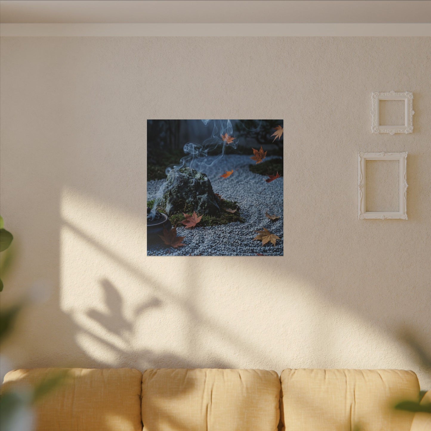 Autumn Incense Smoke Karesansui Canvas Art | Calm Decor