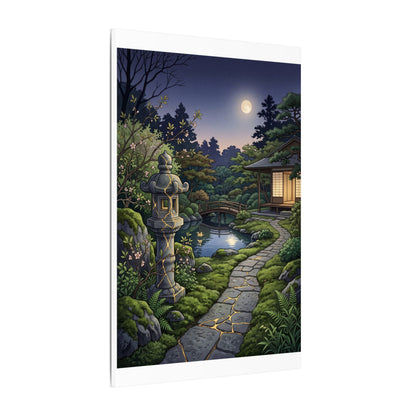 Spring Moonlit Garden Gold Vein Canvas Art | Resilient Decor