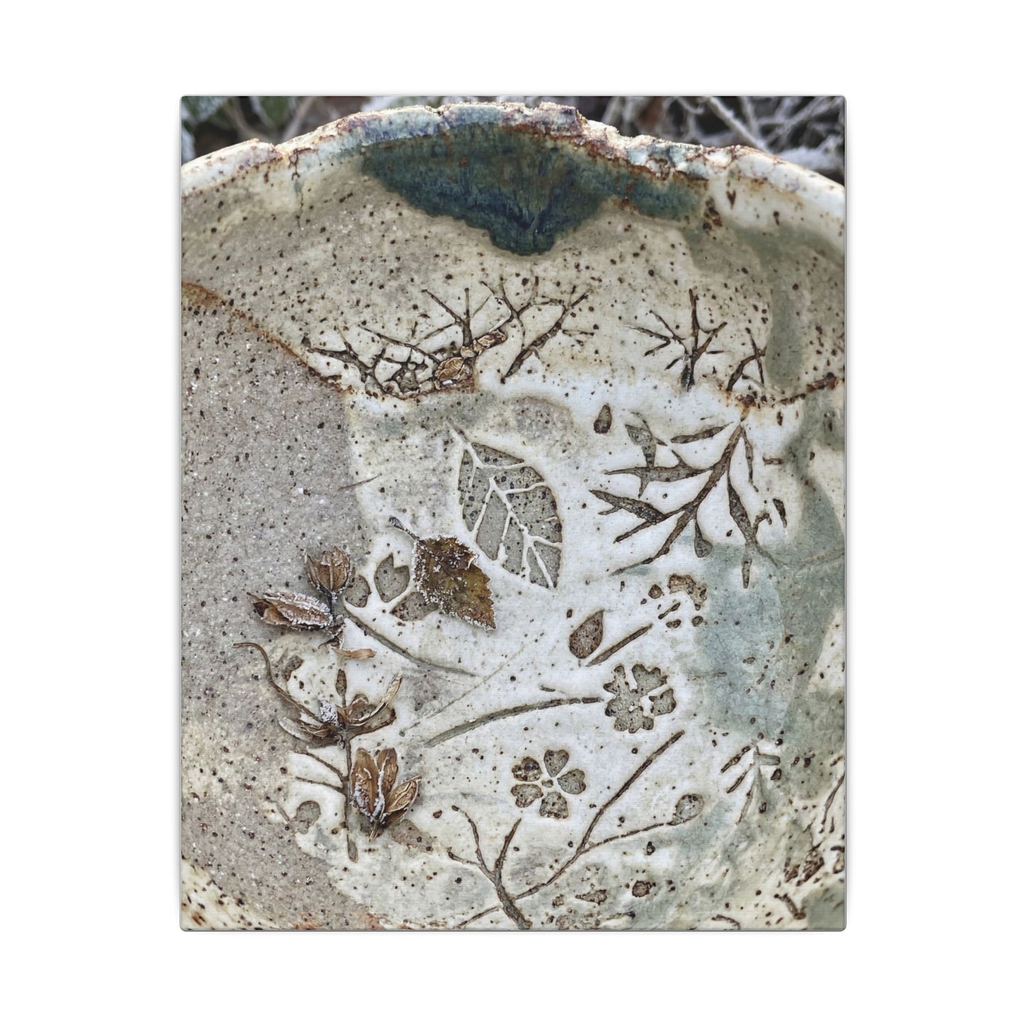 Ceramic Bowl Winter Canvas Art | Japandi Earthy Design