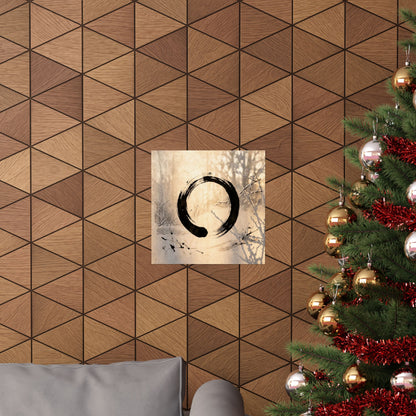 Shoji Screen Wall Art Print | Winter Zen Enso Art