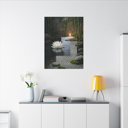 Candlelight Lotus Flower Canvas Art - Zen Kanso