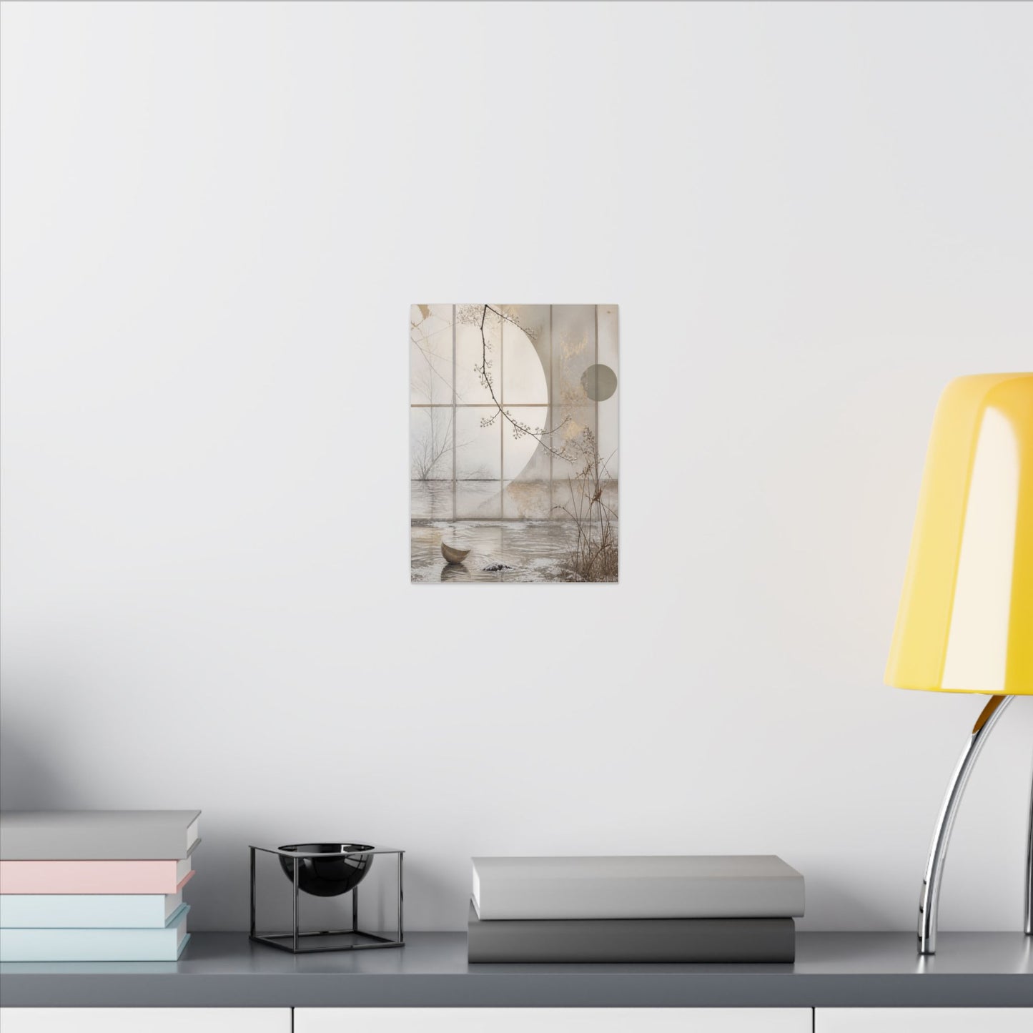 Winter Shoji Screen Japanese Pattern Canvas Art | Elegant Decor