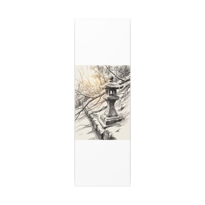 Golden Hour Stone Lantern Canvas Art - Japandi Kanso