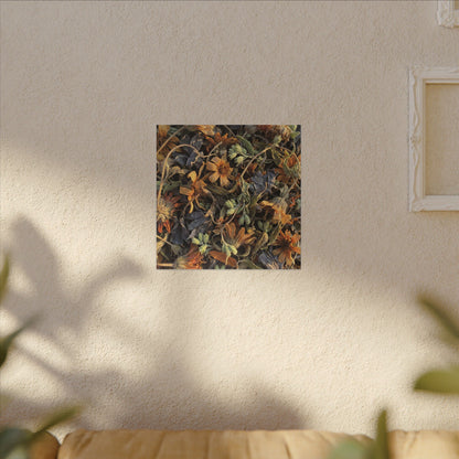 Spring Dried Flowers Japanese Pattern Canvas Art | Warm Decor