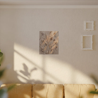 Japandi Dried Flowers in Golden Hour | Watercolor Canvas Art