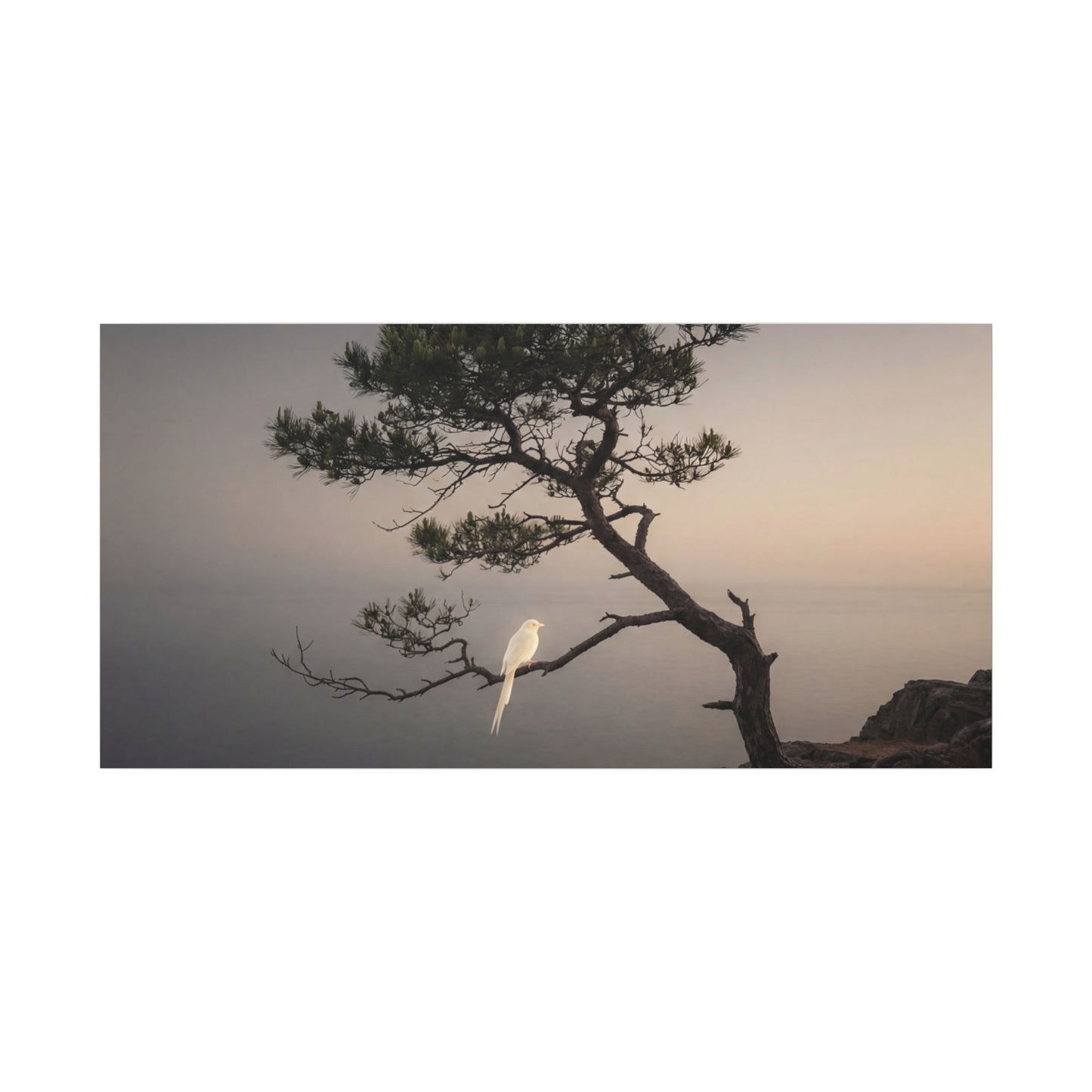 Dawn Pine Tree Canvas Art - Dark Japandi Datsuzoku