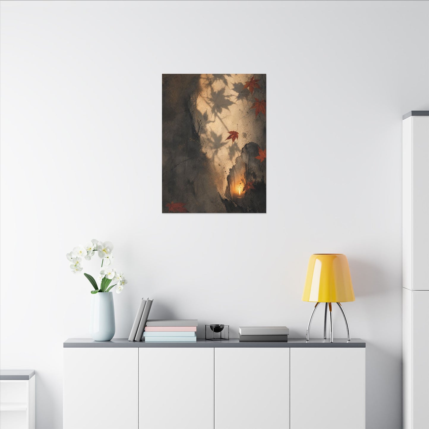 Shadow Play Texture Canvas Art | Neutral Japandi Art