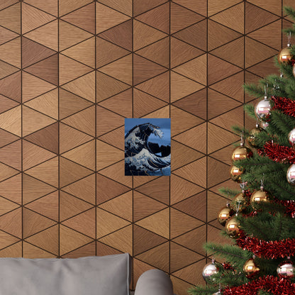 Winter Ocean Wave Gold Repair Wall Art Print | Resilient Decor