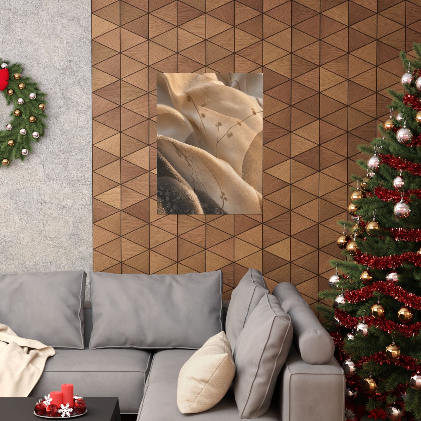 Silk Drape Winter Wall Art Print | Japandi Cozy Design