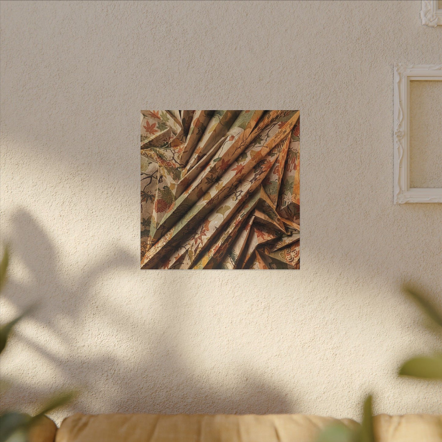 Paper Fold Autumn Canvas Art | Japandi Earthy Design
